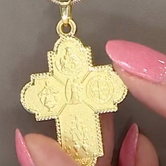 Bellezza Bronze Double-sided Diamond-cut Cross--NIB - Picture 3 of 15